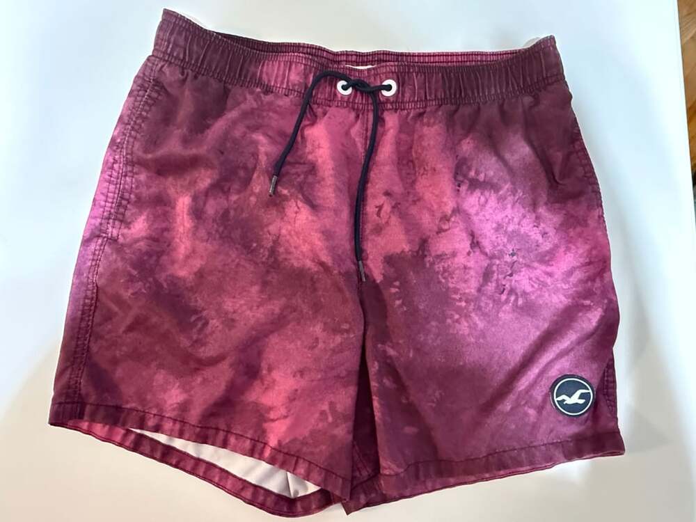 Hollister Swim Trunks Size M Burgundy Tie Dye